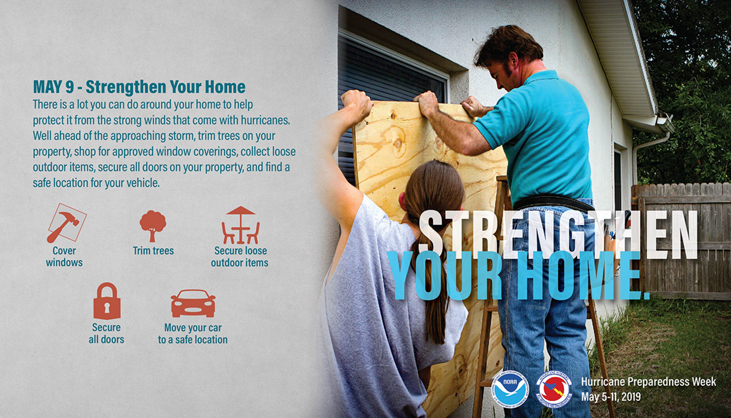 May 9, Strengthen Your Home. There is a lot you can do around your home to help protect it from the strong winds that come with hurricanes. Well ahead of the approaching storm. trim trees on your property, shop for approves window coverings, collect loose outdoor items, secure all doors on your property, and find a safe location for your vehicle.